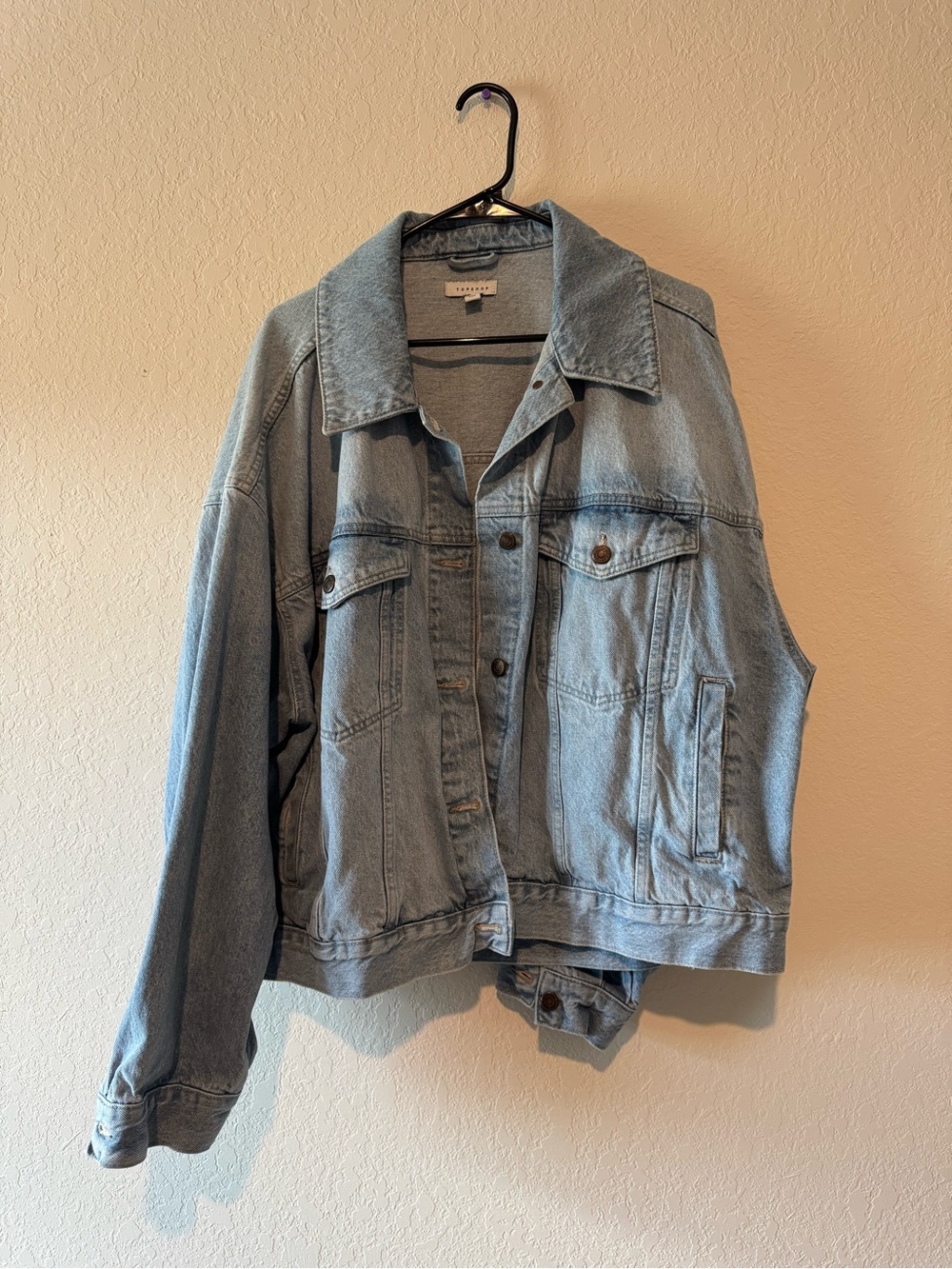 Topshop Light Blue Oversized Denim Jacket